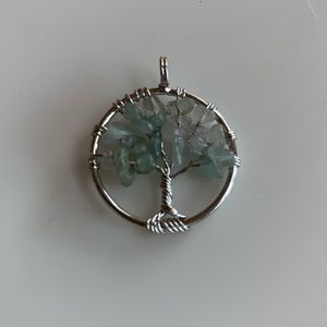 Natural stone tree of life charm